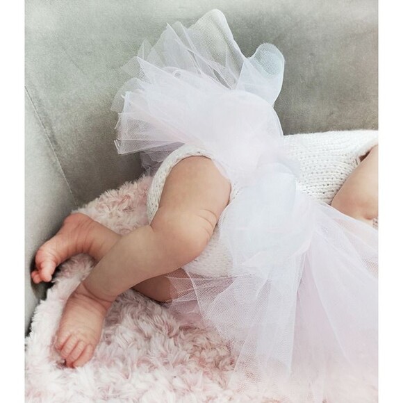Handmade Baby Pink and White Tutu Dress Set With Headband - Picture 2 of 7